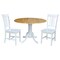 International Concepts 42 in. Dual Drop Leaf Table with 2 Splat Back Dining Chairs - 3 Piece Dining Set K02-42DP-C08-10P - alternate 1